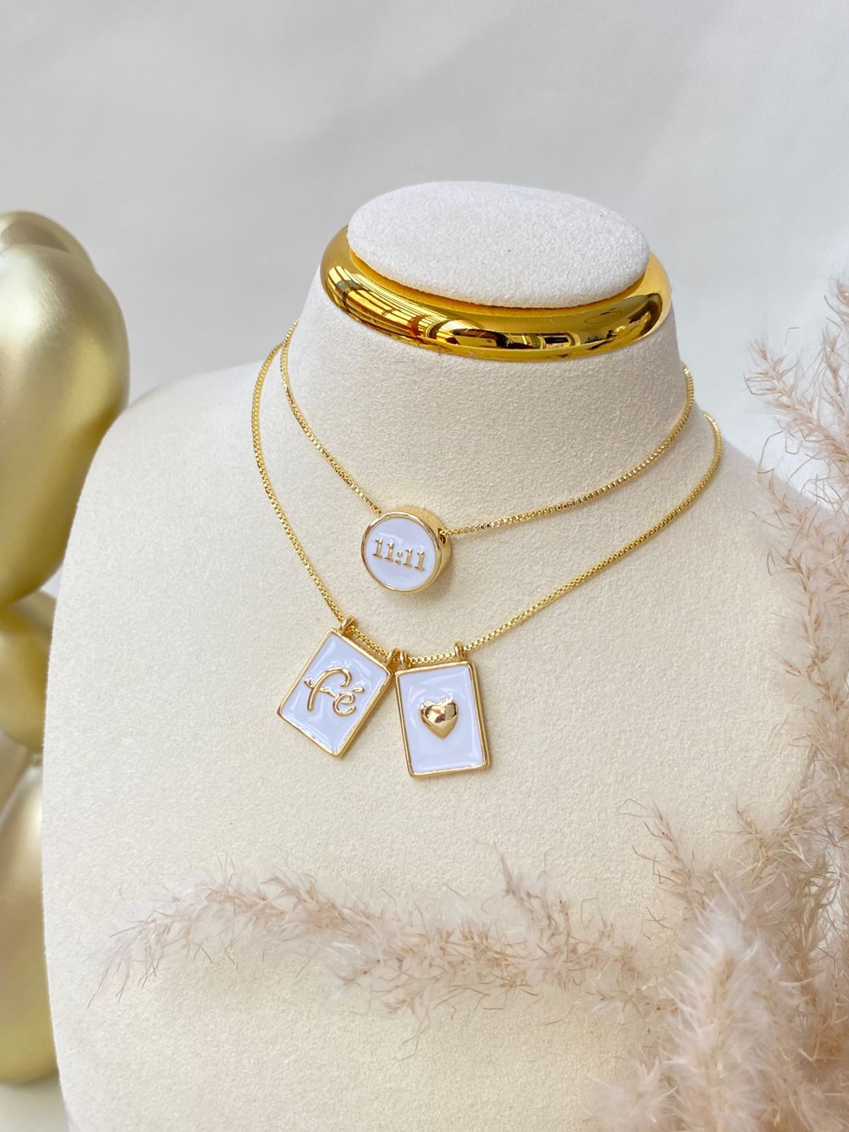 Sutil glamour™ | Juego de Collar en Baño de Oro